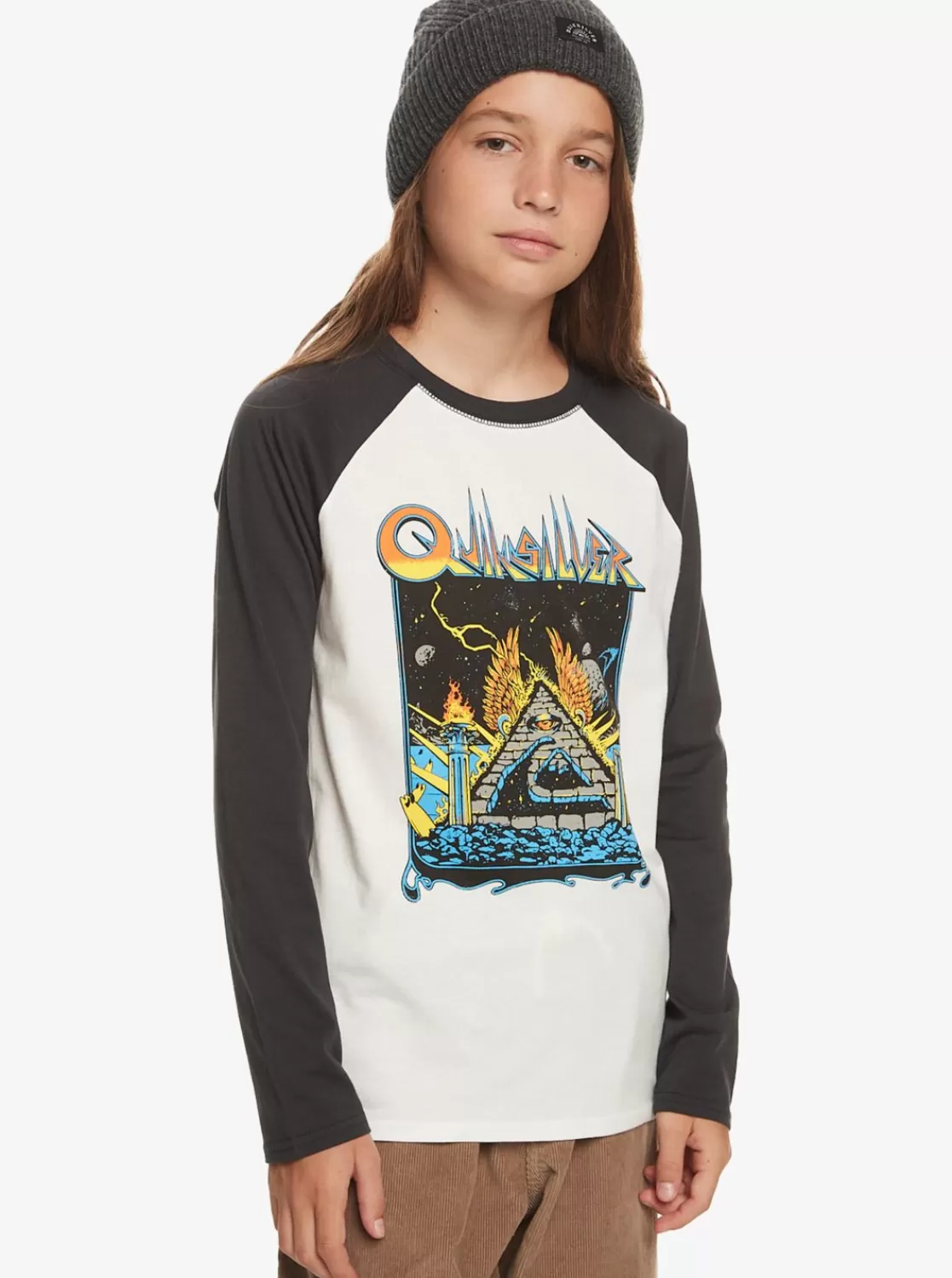 Quiksilver Qs Rockin - Camiseta De Manga Larga Para Chicos 8-16-Nino Camisetas