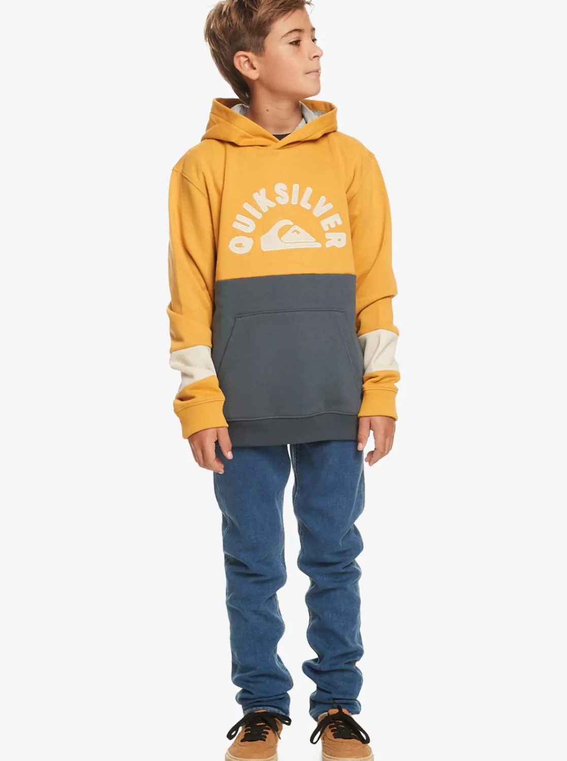 Quiksilver School Again - Sudadera Con Capucha Para Chicos 8-16-Nino Sudaderas