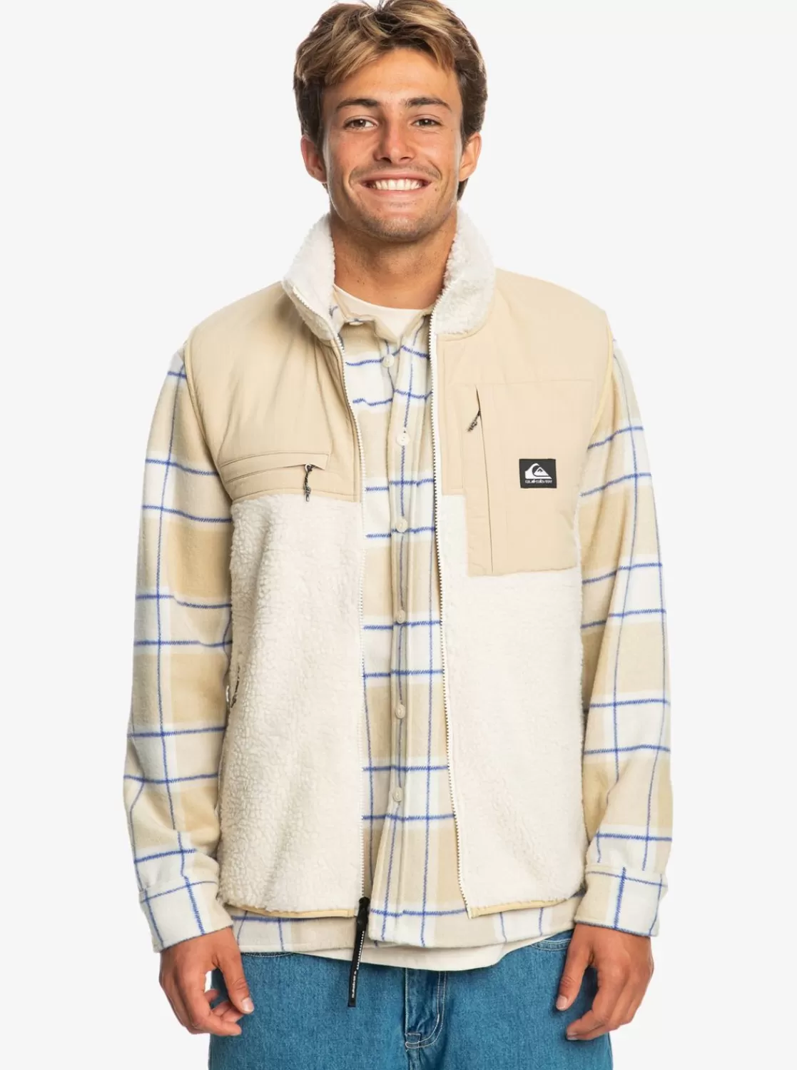 Quiksilver Shallow Water - Chaleco Polar Con Cremallera Para Hombre-Hombre Chaquetas & Abrigos